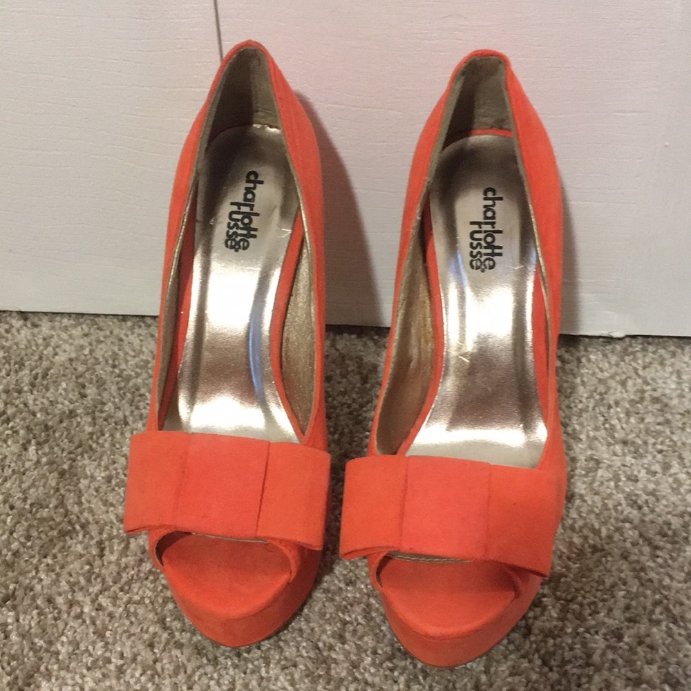 NWT Pink High Heel Peeptoe Platforms Size 6M